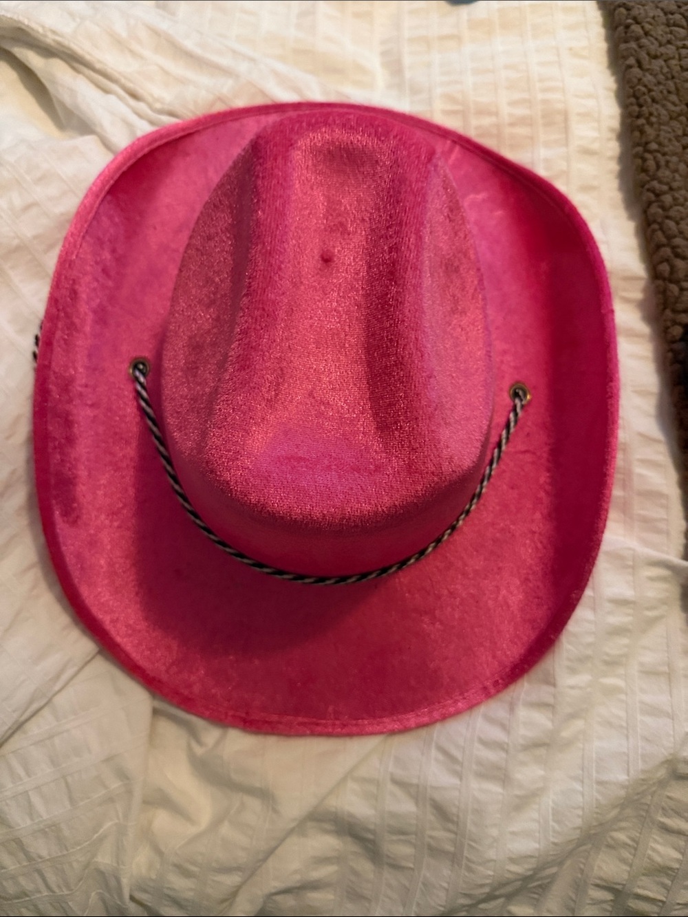 Pink Women's Felt Cowboy Hat with Decorative Chin Cord
